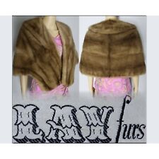 Vintage 1960s Mink Stole Light Brown Designer Lay Furs Stole