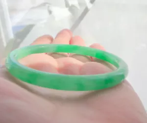 Brazalete Genuino Verde Hielo Translúcido Manzana Jade 58 mm - Imagen 1 de 12