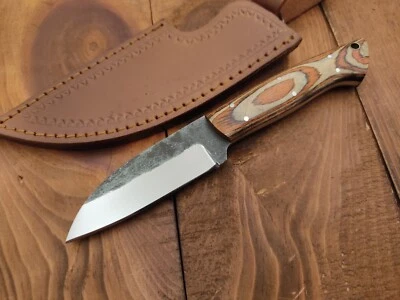 Cuchillo de caza al aire libre de supervivencia de camping hoja fija de acero 1095H.C hecho a mano personalizado Foto 1 de 4