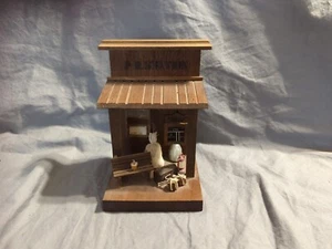 Vintage Wooden 3D Diorama, "PR Station" , 4.5"x7"x4.5" - PRE-OWNED - Picture 1 of 14