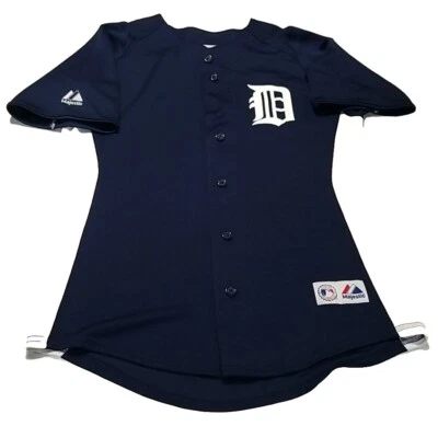 Detroit Tigers Jersey Youth Large Majestic 35 Justin Verlander Blue MLB Baseball - Image 1 of 4