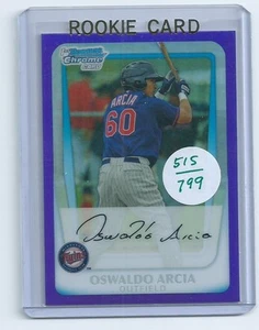 Tarjeta de novato Oswaldo Arcia 2012 Bowman cromada púrpura paralela #bcp113 numbrd/799 - Imagen 1 de 1