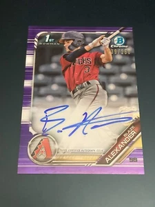 2019 Bowman Chrome BLAZE ALEXANDER 1st Purple Refractor Auto #139/250 Called Up! - Picture 1 of 2