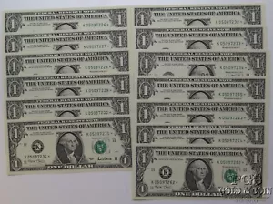 (13) Consecutive 2001 $1 Dallas Federal Reserve Star Notes 25773 - Picture 1 of 7