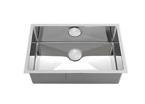 2022 single long chrome first polished stainless steel kitchen sink hand trough