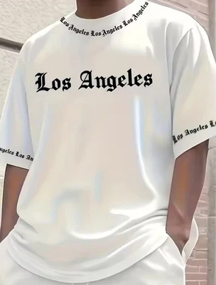 New American T shirt for Men's Los Angeles Printed Outdoor Sportwear. Foto 1 de 4