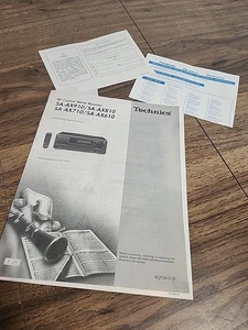 Technics Av Control Stereo Reciever Original Manual Sa-ax910/810/710/610... - Picture 1 of 6