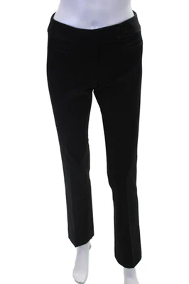 Pantalones Theory Mujer Lana Costura Frontal Detalle Abotonados Pierna Recta Negros Talla 0 Foto 1 de 4