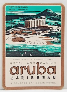 Vintage Aruba Caribbean Hotel &Casino NOS Luggage Label Netherlands West Indies - Picture 1 of 2