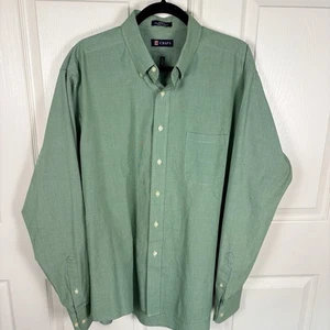 Chaps Dress Shirt Mens XL Green Classic Fit 17.5 34-35 Button Down Long Sleeve - Picture 1 of 6