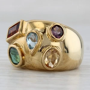 2.17ctw Multi-Gemstone Ring 14k Yellow Gold Size 6.75 Citrine Tourmaline - Picture 1 of 10