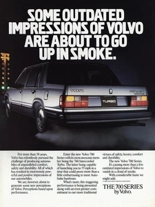 1986 Volvo 700 Series: About To Go Up In Smoke Vintage Print Ad - Picture 1 of 1