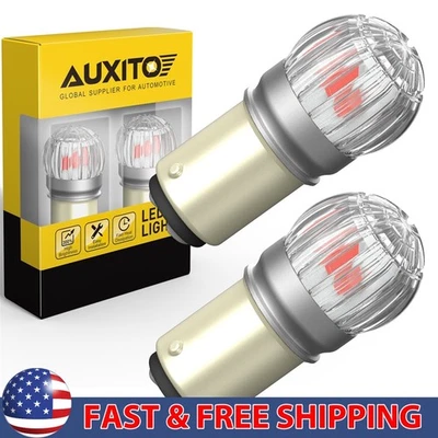 2X AUXITO 1157 2057 Red LED Stop Turn Signal Brake Tail Light Bulbs BAY15D - Imagem 1 de 4