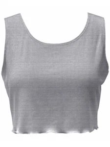 JENNI Intimates Gray Cropped Sleep Shirt Pajama Top M - Picture 1 of 3