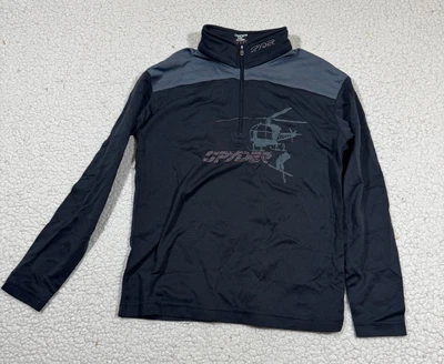 Camisa Pullover Spyder Boys Limitless Dry Web 1/4 Cremallera Manga Larga Talla Grande Foto 1 de 4