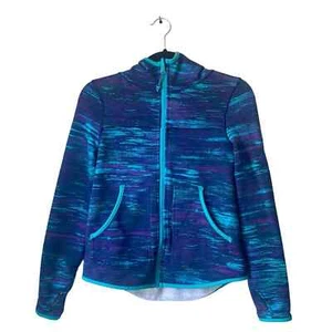 Ivivva by Lululemon Girl's Turquoise & Purple Zip-up Hoodie Jacket - Picture 1 of 10