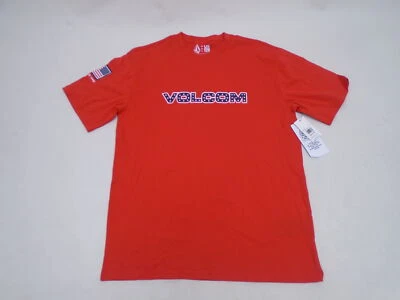 VOLCOM G3502200 USST WORDMARK MENS SHORT SLEEVE TEE SHIRT RED MEDIUM - Image 1 of 4