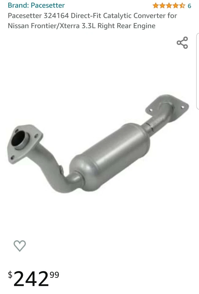 Convertidor catalítico de ajuste directo Pacesetter 324164 para Nissan Frontier/Xterra 3,3 L Foto 1 de 4