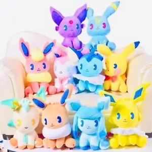 10 - Eevee Pikachu Peluche Bambola Giocattolo Anime Evoluzione Roba Animale Giocattolo Holiday Set - Foto 1 di 10