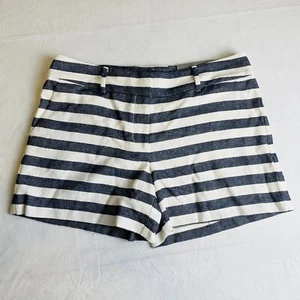 Pantaloncini corti donna Ann Taylor LOFT taglia 6 vita 32” a righe misto lino NUOVI - Foto 1 di 7