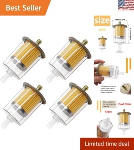 3/8 Inch Universal Gas Inline Fuel Filters with Magnet - 4 Pack for Engine Pr... - Bild 1 von 9