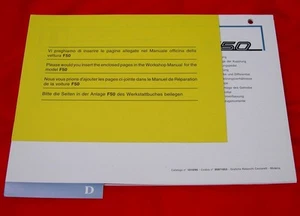 Ferrari F50 - Clutch, G'box & Diff - VERY RARE Workshop Manual Updates, Oct 1995 - Picture 1 of 12