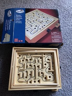 Pavilion Wooden Labyrinth Maze Game Intricate Winding Passages 2013 ToysRus - Image 1 of 4