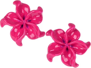 Pendientes delicados HIBISCUS Flower Rosa Rockabilly Retro Años 50 Pendientes - Imagen 1 de 1