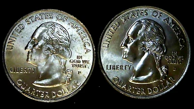 2001 P D 25C State Quarter North Carolina BU Clad (2 coins) 24hh1018-3 - Image 1 of 2