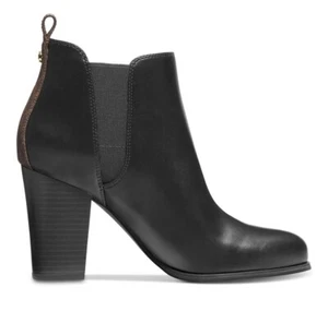 NIB Size 10 Boots Michael Kors Evaline Heeled Booties Black MK Logo Back - Picture 1 of 20