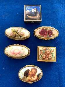 Pill Box (6) Pastillero Caja Metal Vintage - Imagen 1 de 15