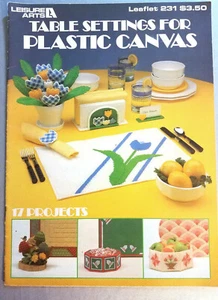 Leisure Arts 0231 AJUSTES DE MESA lona de plástico 1982 folleto 16pg - Imagen 1 de 5