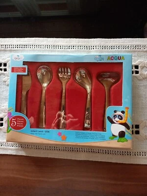 5 tlg Kinderbesteck Baby Löffel Besteck Set 18/0 Edelstahl Tiermotive rostfrei - Bild 1 von 2