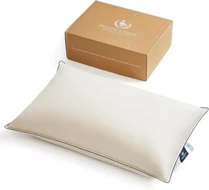 Bed Pillow, Hotel Collection Down Pillow for Sleeping with Organic Cotton Shell. - Picture 1 of 7