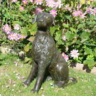 Beautiful "sitting Dog" Garden Ornament, Cast Aluminium In Bronze Finish Xst/394