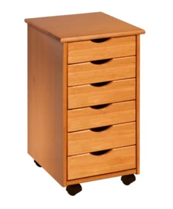 Cart Rolling Storage Trolley Wood Drawer Cabinet Wheel Stand Utility Top Cabinet - Picture 1 of 7