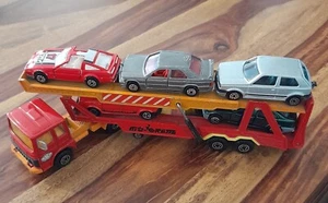 Majorette Saviem PS30 Porte Voitures + 5 voitures BMW, - Imagen 1 de 5