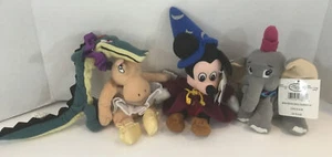 Disney Plush Mini Bean Bag Lot 4 Fantasia + Dumbo Disney Characters! - Picture 1 of 3