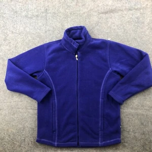 REI Jacket Girls XL 16/18 Purple Full Zip Fleece Preppy Embroidered Pockets - Picture 1 of 9
