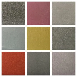 Luxury Herringbone Wool Effect Woven Fabric | Upholstery Curtains | 20 Colours - Picture 1 of 22