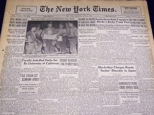 1949 JUNE 13 NEW YORK TIMES - COAL MINING HALT TODAY - NT 3218 - Picture 1 of 2