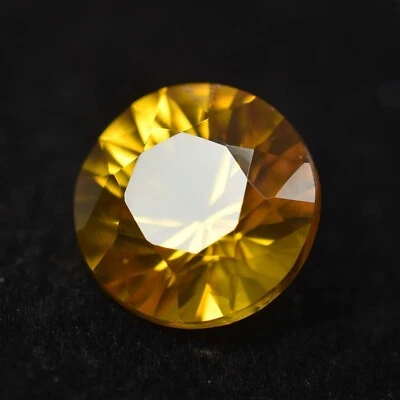 Natural 11.65 Ct Flawless EGL Certified Yellow Sapphire Round Cut Loose Gemstone - Image 1 of 4