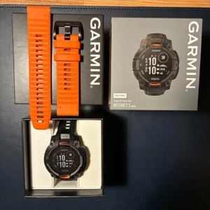 Reloj inteligente resistente Garmin Instinct 3 solar 45 mm GPS para exteriores + cinturón genuino QuickFit - Imagen 1 de 11