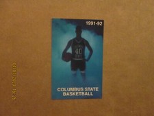 NCAA Columbus State Vintage Circa 1991-92 Men's Basketball Card Schedule