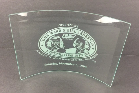 John Ward & Bill Anderson 1998 Give'm Six Tribute Tennessee Glass Table Setting Cover