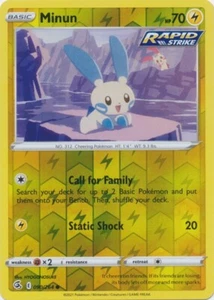 Reverse Holo Minun 090/264 Common Fusion Strike Pokemon TCG - Picture 1 of 1