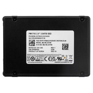 Samsung PM1743 3.84TB 2.5” PCIe 5.0 Gen5 NVMe U.2/U.3 SSD MZ-WLO3T80 HP Dell - Picture 1 of 3