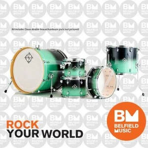 Dixon Fuse Maple 522 Series Drum Kit 5-Piece Green Ice Fade Gloss 9278 Hardware - Picture 1 of 2