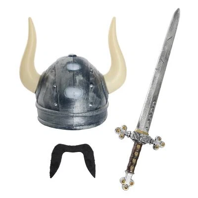 ILOVEFANCYDRESS VIKING FANCY DRESS COSTUME HELMET SWORD NORDIC WARRIOR COSTUME ACCESSORY MENS