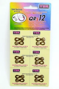 6x YBN QRS 12 Speed Quick Release-Safety Link Chain Link -- Gold Color (6 units) - Picture 1 of 5
